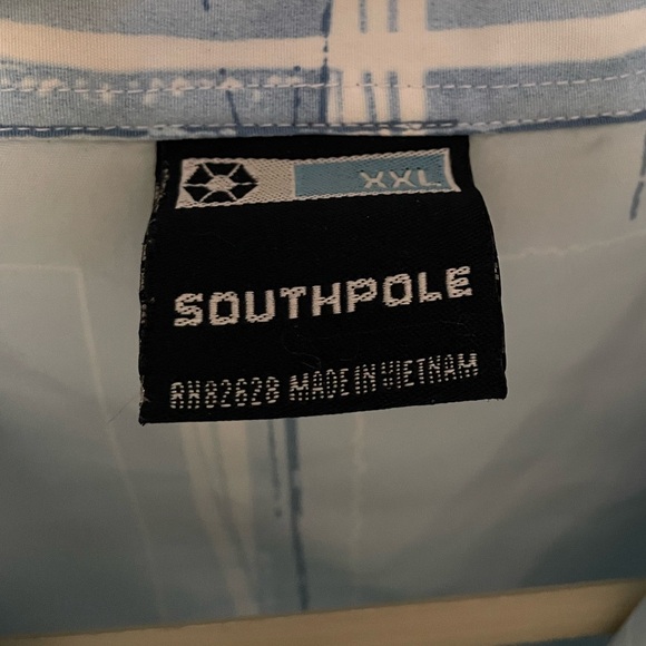 South Pole Light Blue Plaid Button Down Shirt - Picture 2 of 2